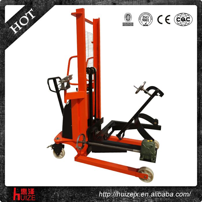 半電動稱重油桶車（夾鐵桶，手搖翻轉）